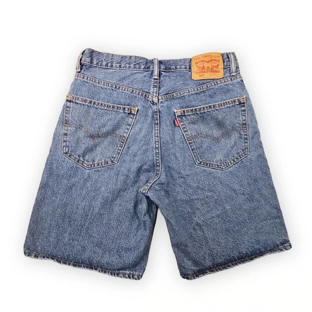 Levis 550 Jean Shorts Mens 33 Blue Denim Skater Normcore Dad Jorts Blokecore